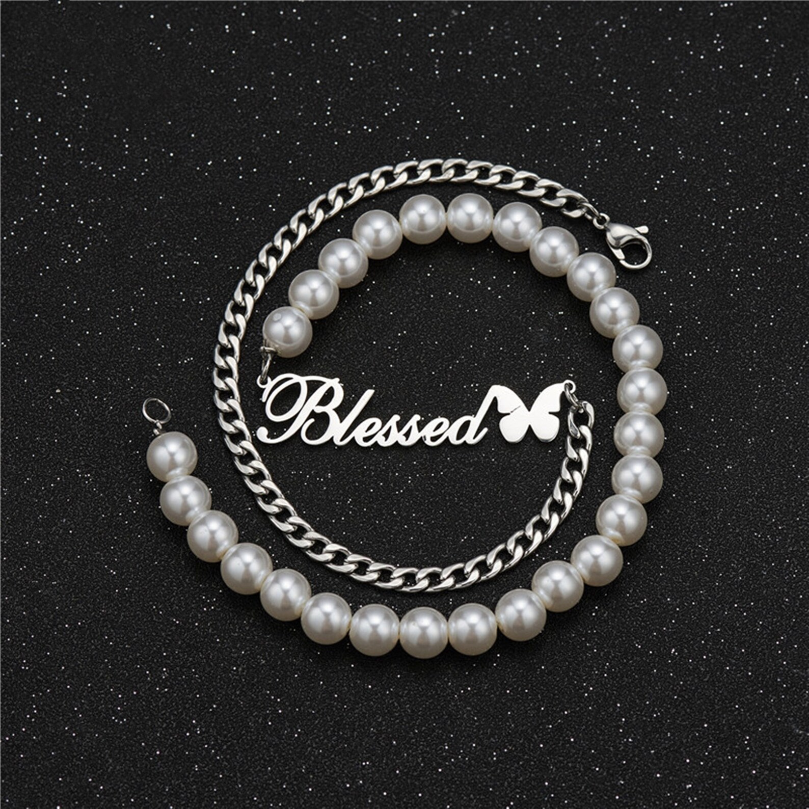 Custom Pearl Necklace Name Necklaces Name Pearl Necklace - Etsy UK