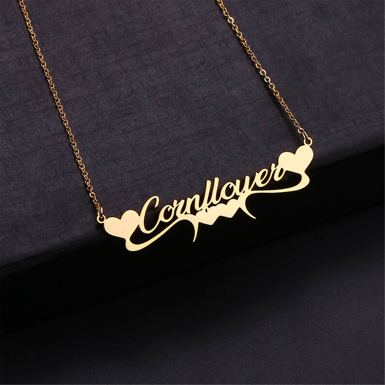 Personalized Name Pendant Necklace Custom Name Tag Necklace Etsy