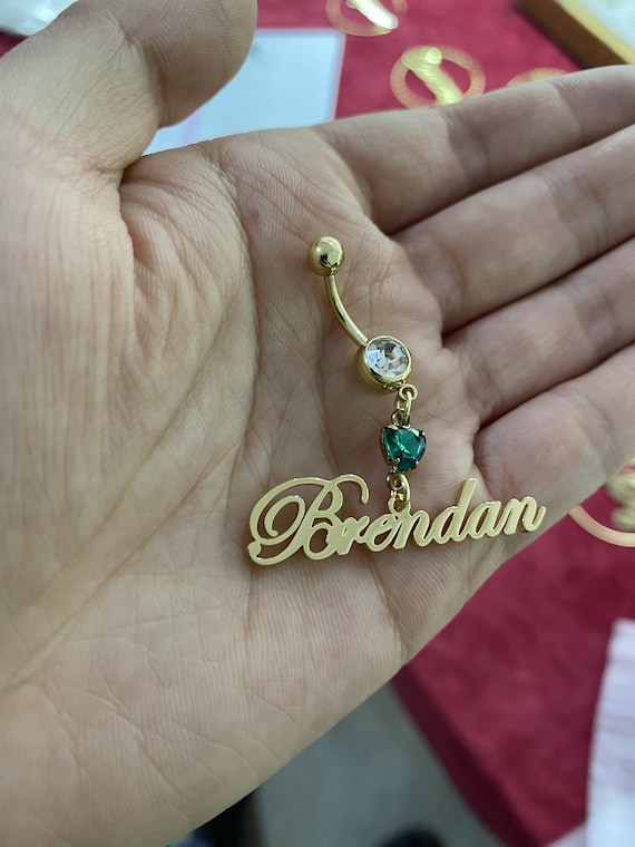 Custom Glow in the Dark Personalized Name Dangle Belly Ring