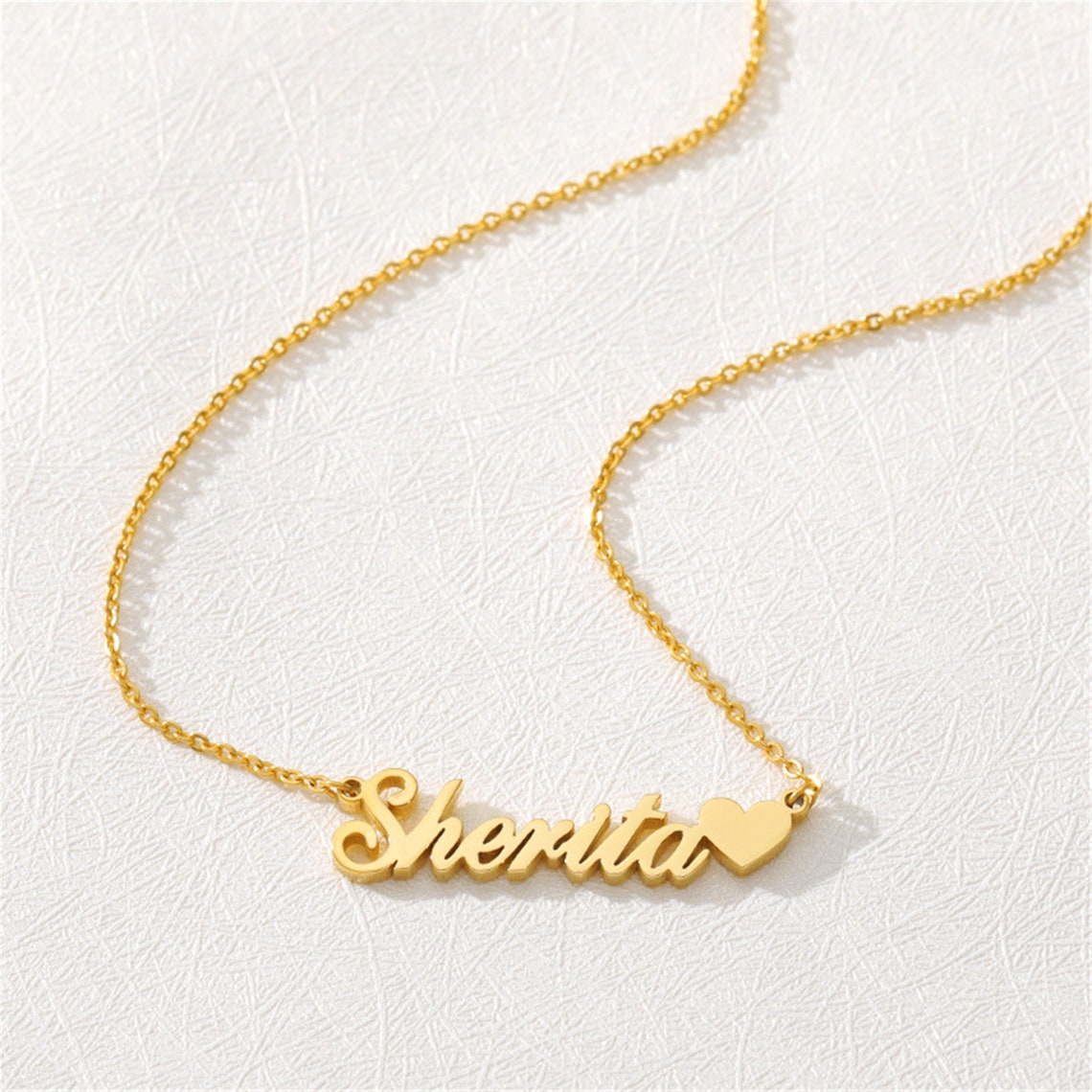 18k Gold Personalized Name Necklace Name Tag Necklace Etsy