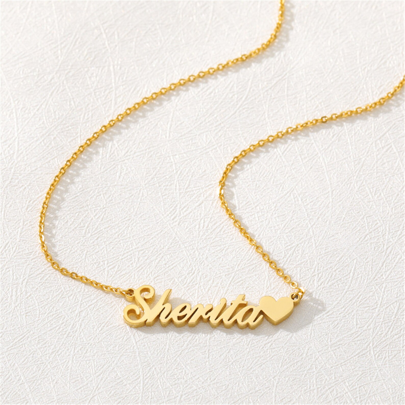 18k Gold Personalized Name Necklace Name Tag Necklace Etsy