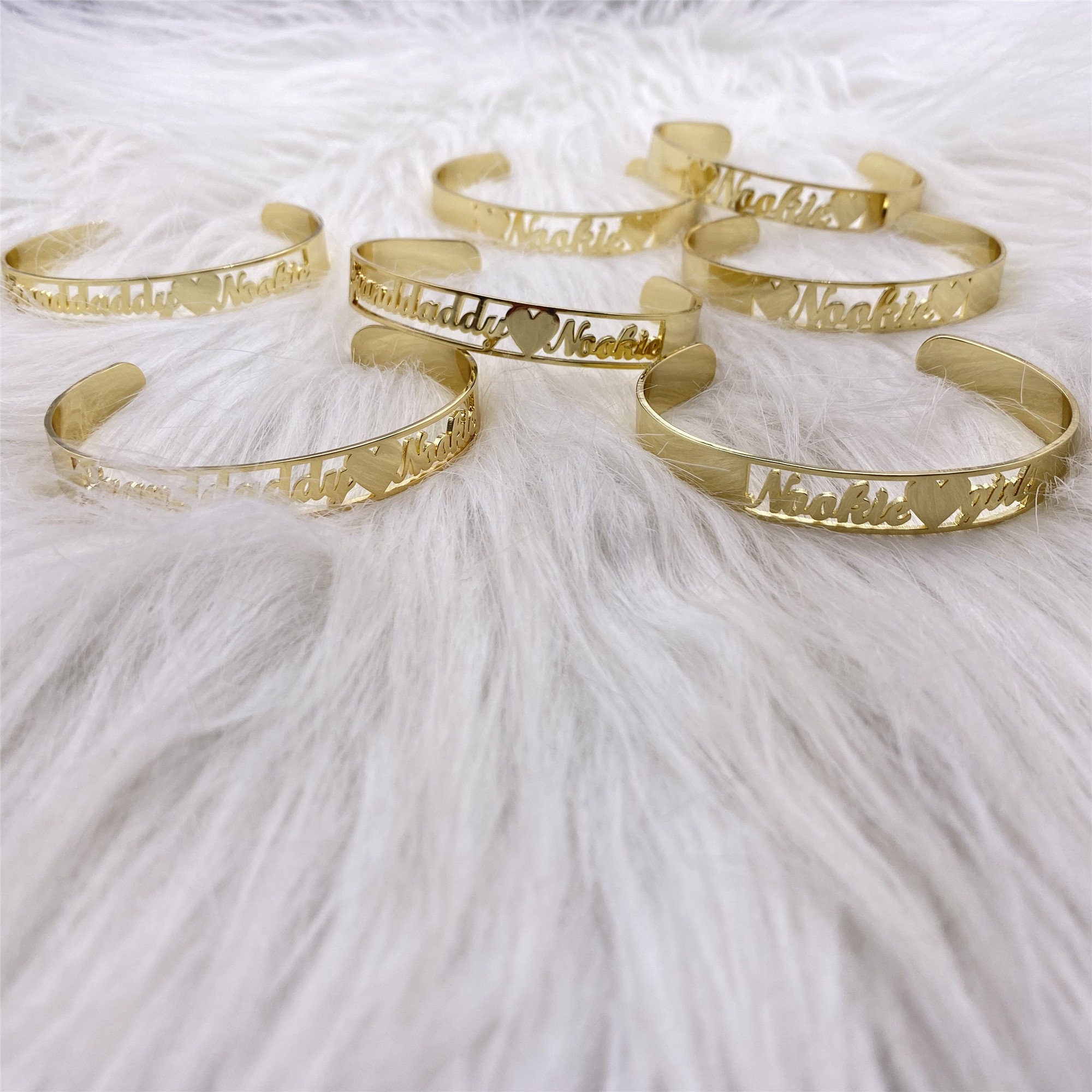 CAVSUAT Bridesmaid Custom Name Bangles For Women