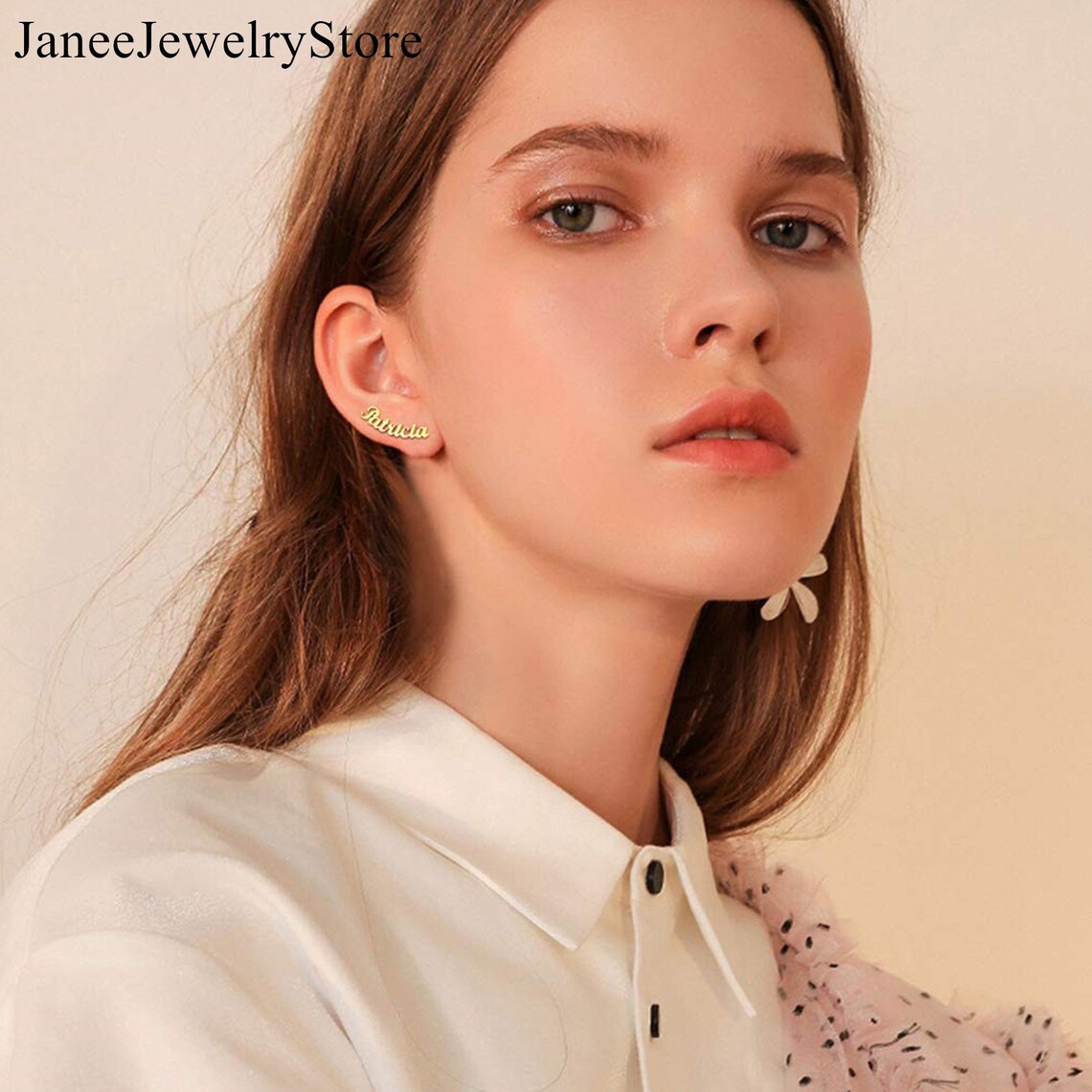 Custom Stud Name Earrings My Name Earrings Stud Earrings Etsy