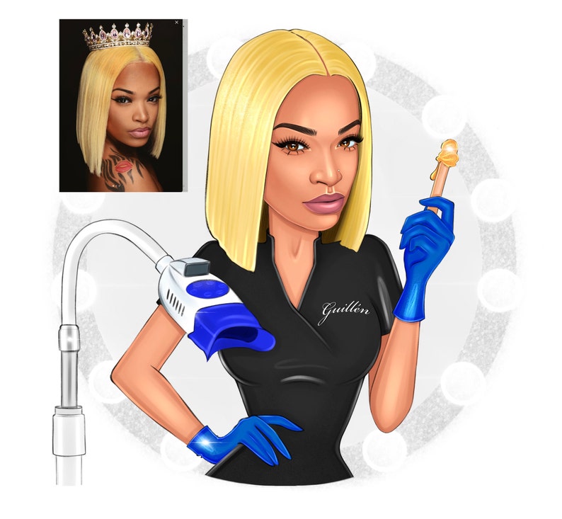 Teeth whitening logo design Custom digital portrait for Etsy