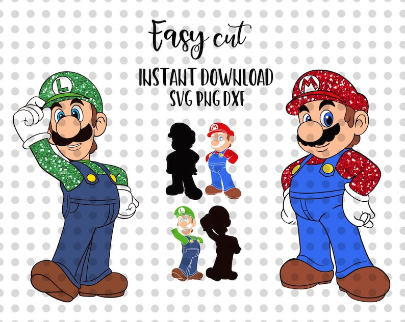 Download Mario Svg Luigi Svg Easy Cut Layered By Color Cutting File ...