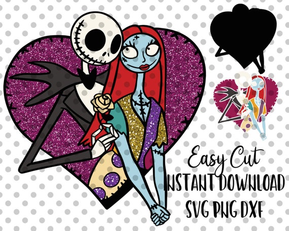 Jack and Sally svg Heart SVG Easy Cut Layered By Color | Etsy