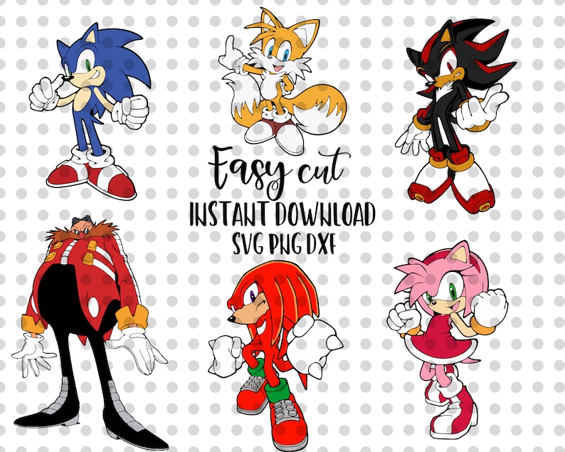 Download 6 Sonic SVG Bundle Sonic Svg Tails Svg Easy Cut Layered By ...