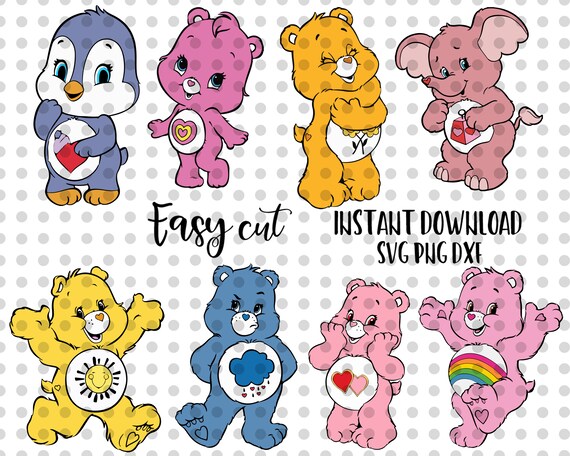 Care Bears Svg Bundle Easy Cut Layered By Color Cutting Etsy