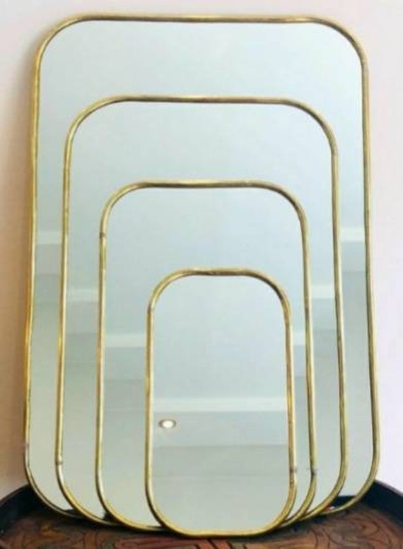 Miroirs en Laiton Doré Rectangulaire