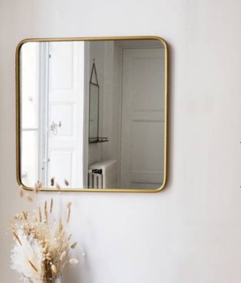 Miroirs Designs en Laiton Doré Forme Carrée