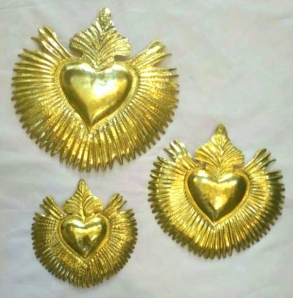 Cœurs Ex-Voto en Laiton Doré.