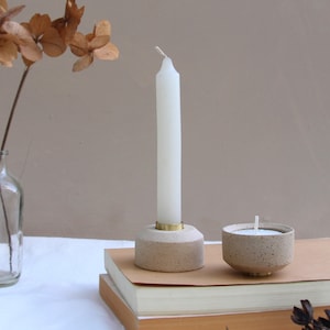 Ceramic and Brass Candle Holders - Two in One