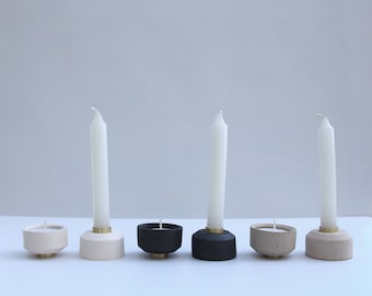 Taper Candle and Tealight Candle Holders- Available in Various Colors | Ceramic and Brass Candle Holders