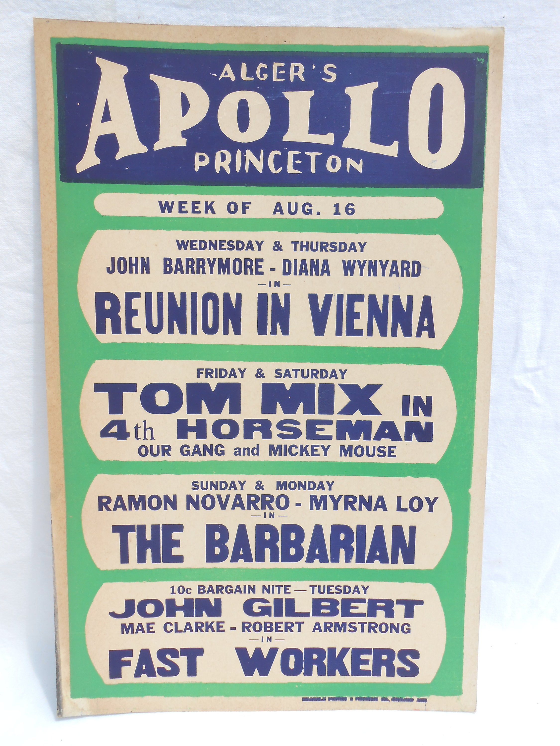 40's Movie Poster Board Theater Mickey Mouse John Etsy