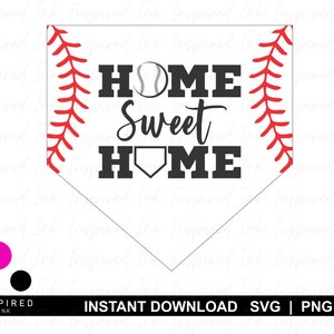 Accueil Sweet Home Baseball Graphic cut file, SVG, PNG ~ Cricut Designs ~ T-Shirt Designs ~ Silhouette graphique ~ signes sportifs