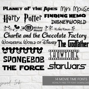 Movie Font Bundle ~ Royalty Free Fonts ~ Commercial use, Cricut, digital downloads, Birthday Cards, Invitations