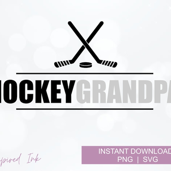 Hockey Grandpa PNG - SVG ~ Hockey Mug ~ Grandpa T-Shirt ~ Cricut Silhouette Cut File