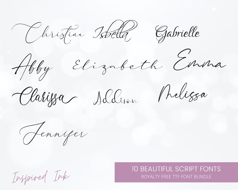 Thin Script Font Bundle Cursive Font Wedding Fonts Fonts Etsy Canada