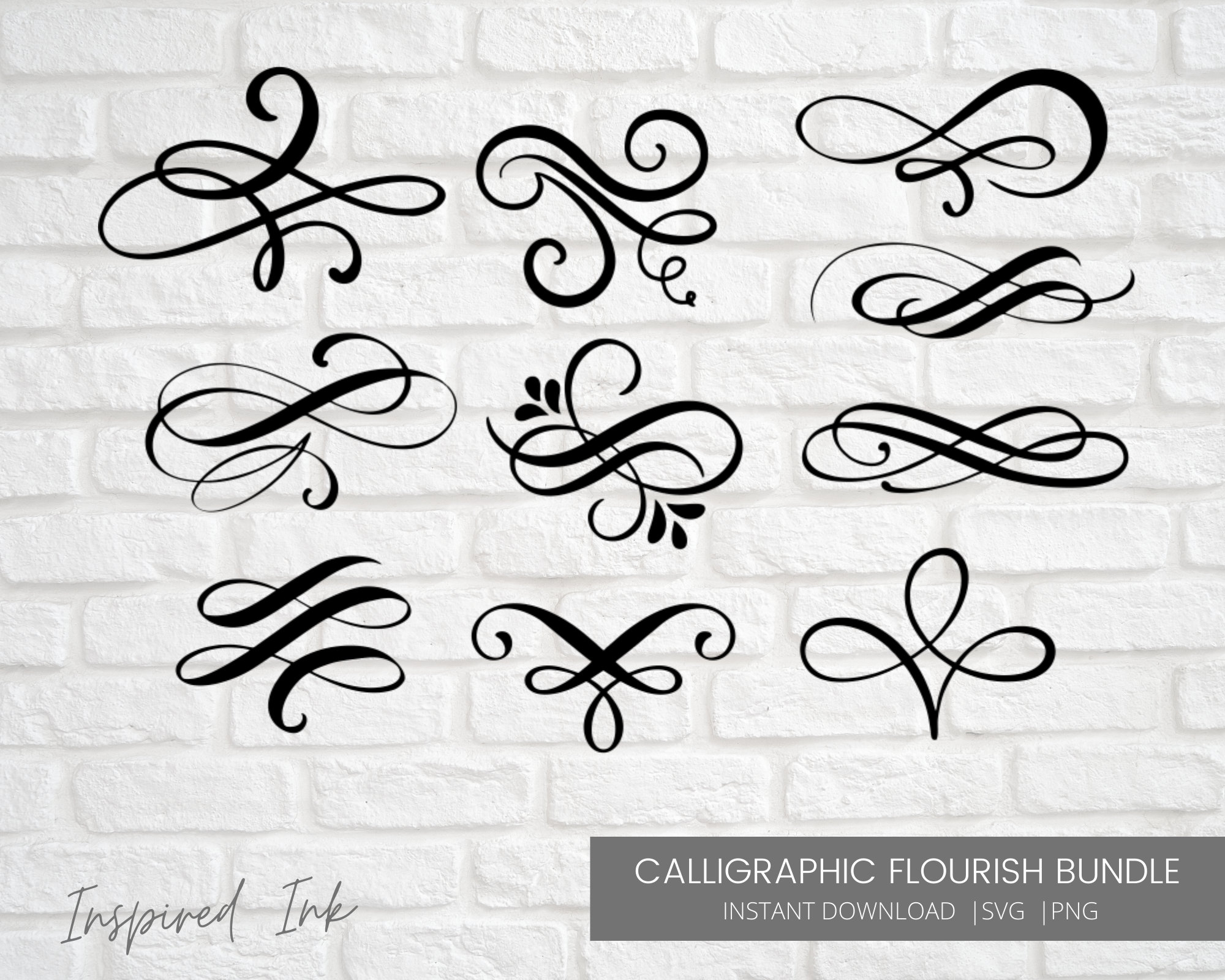 Flourish cut file Embellishments Fancy Designs Cricut Etsy