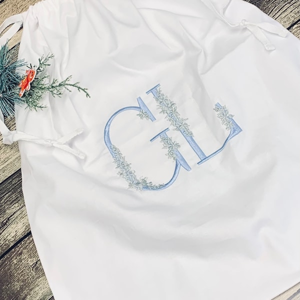 Embroidered personalised Laundry Bag birthday christmas mothers day washing gift wedding embroidery initials clothes kids children present