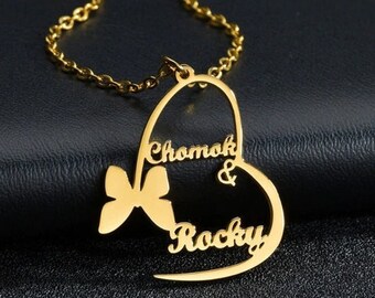 Couple Name Necklace - Etsy Australia