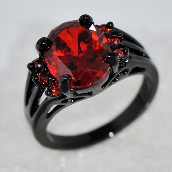 Red Stone Ring - Etsy