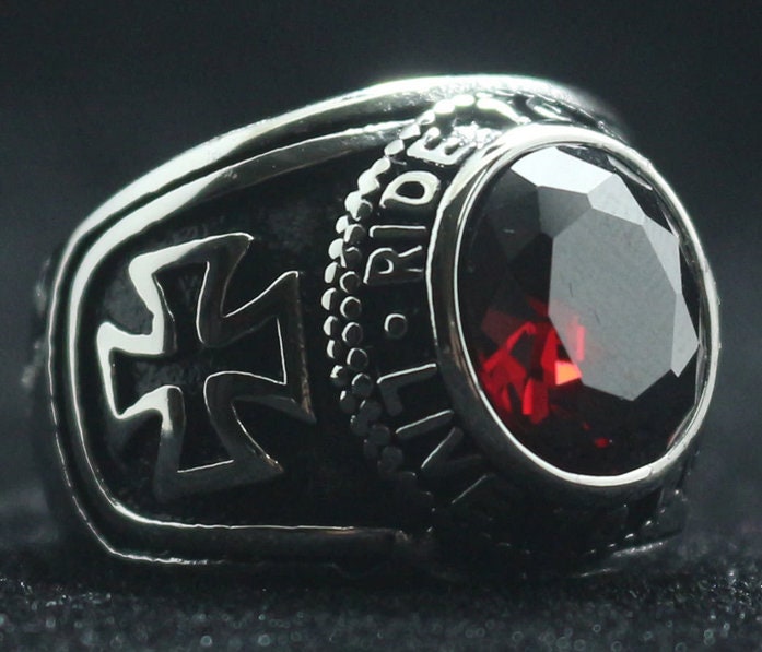 Rider Motorcycle Ring Cross Ring Unisex Ring Cool Rider Etsy