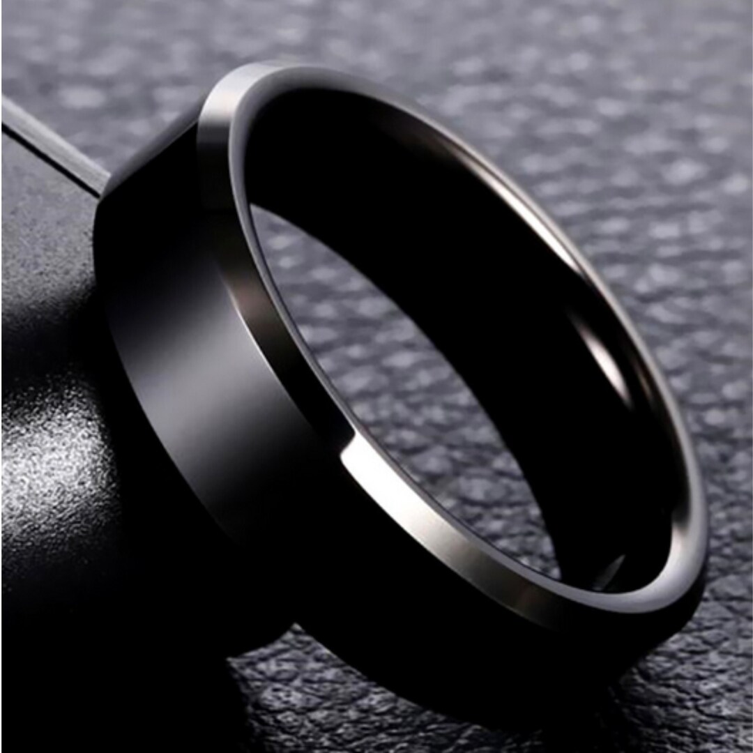 Black Tungsten Ring Band Matt Polish Tungsten Carbide Ring Etsy