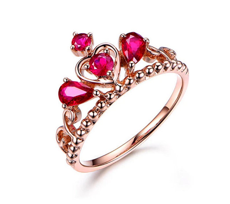 Queen Crown Ring Ruby Crown Ring Queen Ring Gift for Etsy