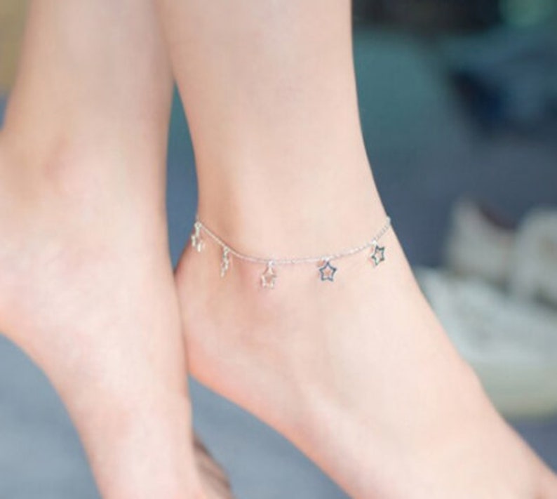 Simple Anklet. Adjustable Anklet Star Anklet Anklets For Women Star Jewelry Boho Anklet Anklet Silver Anklet Boho Anklet