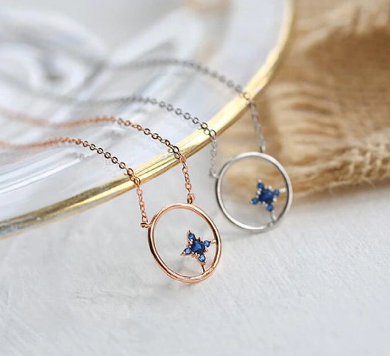 925 Sterling Silver,Minimalist Necklace,Boho Necklace,Dainty Necklace Sweet Simple Four Star Pendant Bridesmaids Jewellery. Gift for her