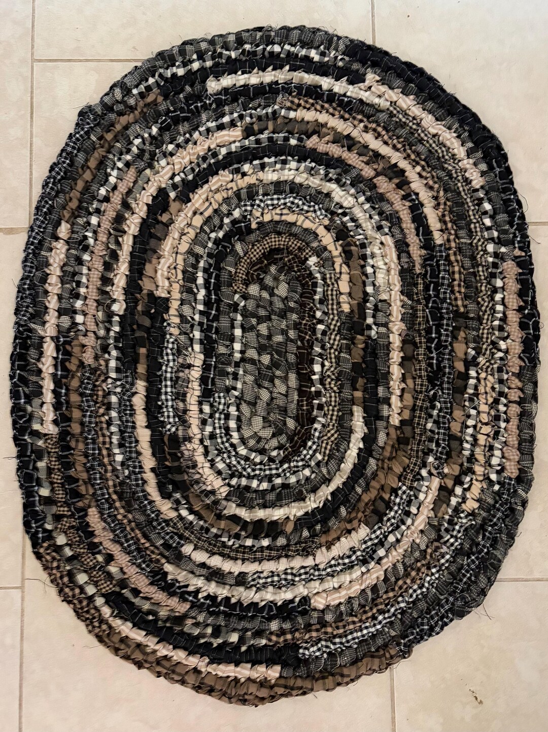 24x30 Inch Rug Rag Rug in Multi Taupes and Grays-24x30 Oval - Etsy
