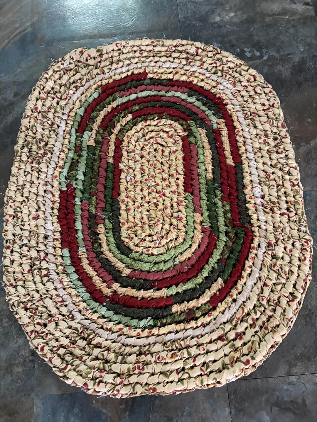 Golden Rag Amish Rag Rug in Green, Rust and Golden Yellow 22x28 - Etsy