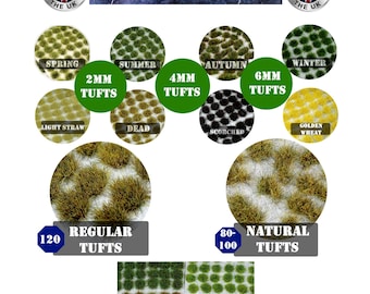 Self Adhesive Static Grass Tufts (2-6mm) – Wargaming Basing, Scenery & Terrain for all Scales - 32mm/28mm/15mm/10mm etc