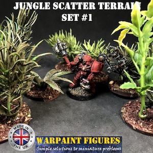 Handcrafted Jungle Wargaming Terrain Scatter Set: 28mm, 20mm, 15mm