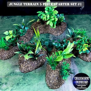 Hand Made -Jungle Core Set 5 Piece- Wargames Terrain Scenery- For Warhammer|40K|Old World|Bolt Action|Rapid Fir|Chain Of Command|WW2|28mm