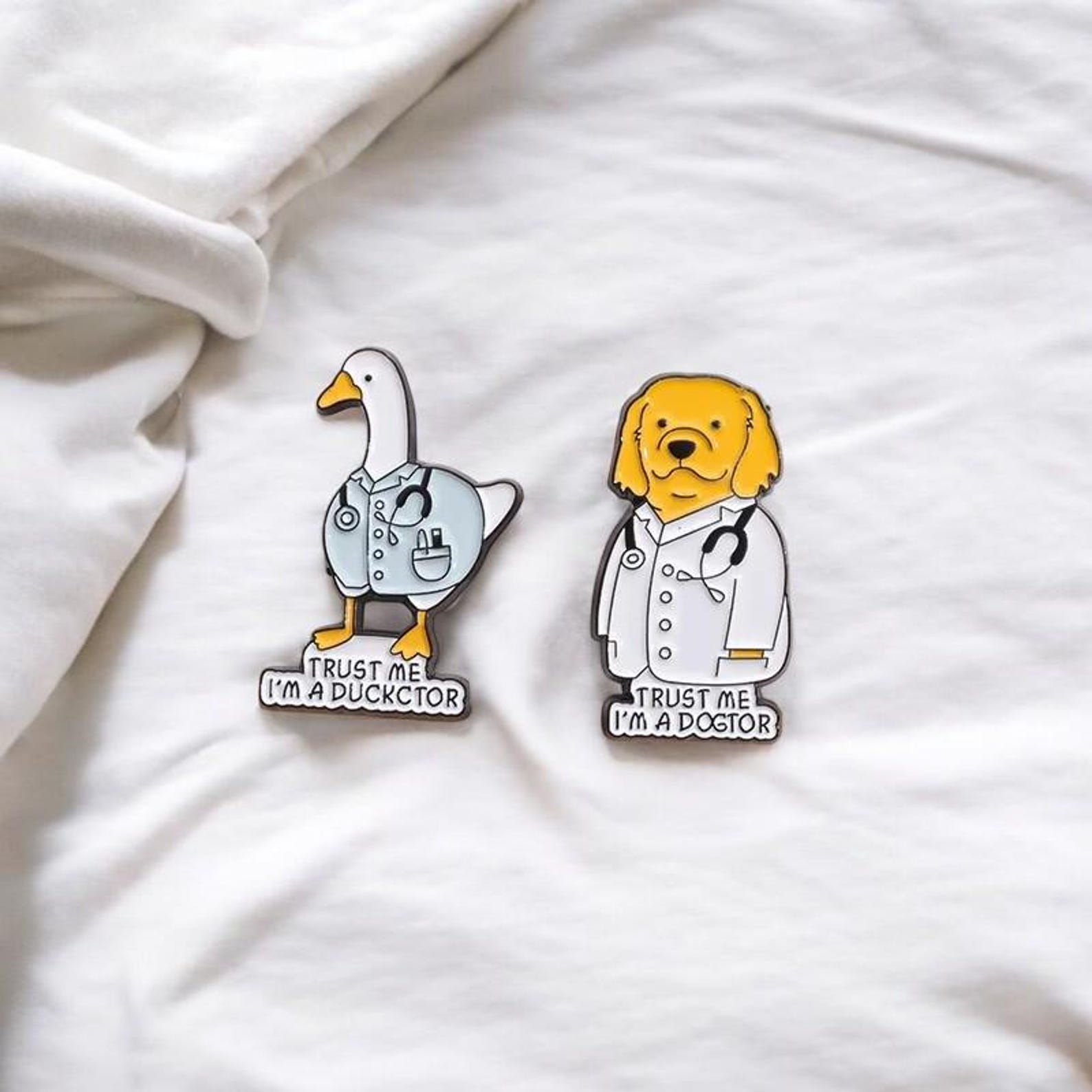 Funny Animal Doctor Enamel Pin–trust Me I’m a Dogtor or Ducktor–cute ...
