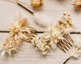 Hair Comb Bride Dried Flowers mini