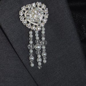 Pearl Heart Brooch