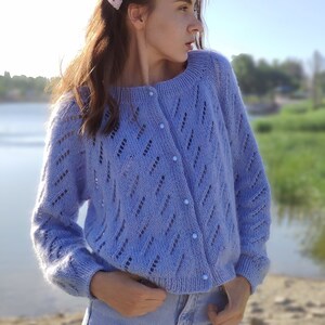 Mohair Cardigan, Hand Knitted Sweater, Chunky Sweater, Loose Mohair Cardigan, Hand Knitted Sweater, Chunky Sweater, Loose