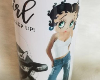 Tazze da viaggio Can Am Spyder o Ryker Insulated Tumbler da 20 once - Fredde e calde "I Bike Like A Girl, Try To Keep Up"