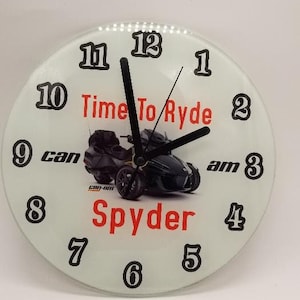 Can Am Spyder or Ryker Clock &quot;Time to Ryde&quot; Motorcycle, wall clock, Decoration, pictures, game room, hall.