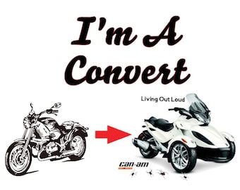 Can Am Spyder & Ryker Tshirt Motorrad "Convert" von 2 Rädern auf 3 Räder Canam