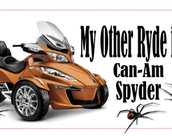 Placa de matrícula Can-Am Spyder para tu coche. Personalizada con tu color/modelo. Placa de matrícula Spyder para motocicleta.