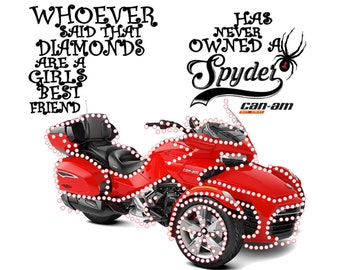 Kann bin Spyder Blinged Out T-Shirts Motorrad F3