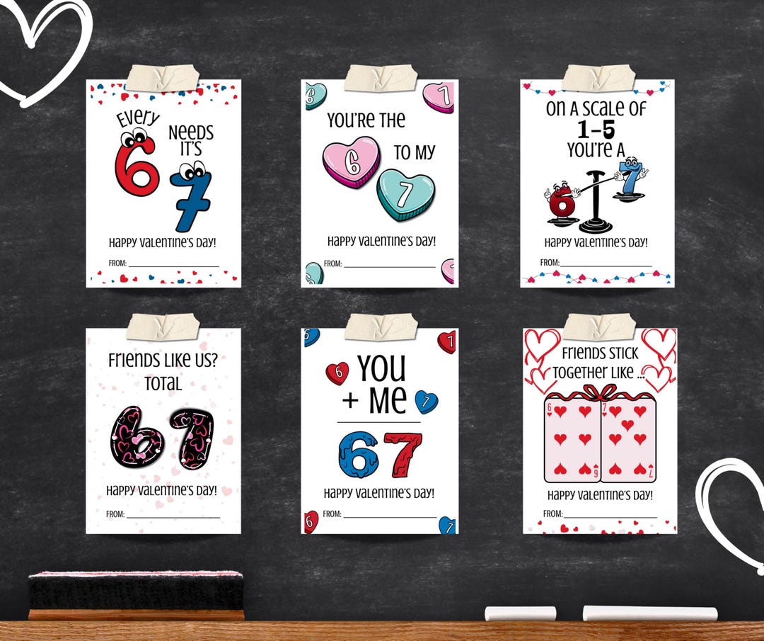 Printable 6 7 Kids Valentine’s Day Cards Etsy