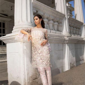 Pakistani Indian wedding dresses, bridal dress, made to order NET party dress for woman.