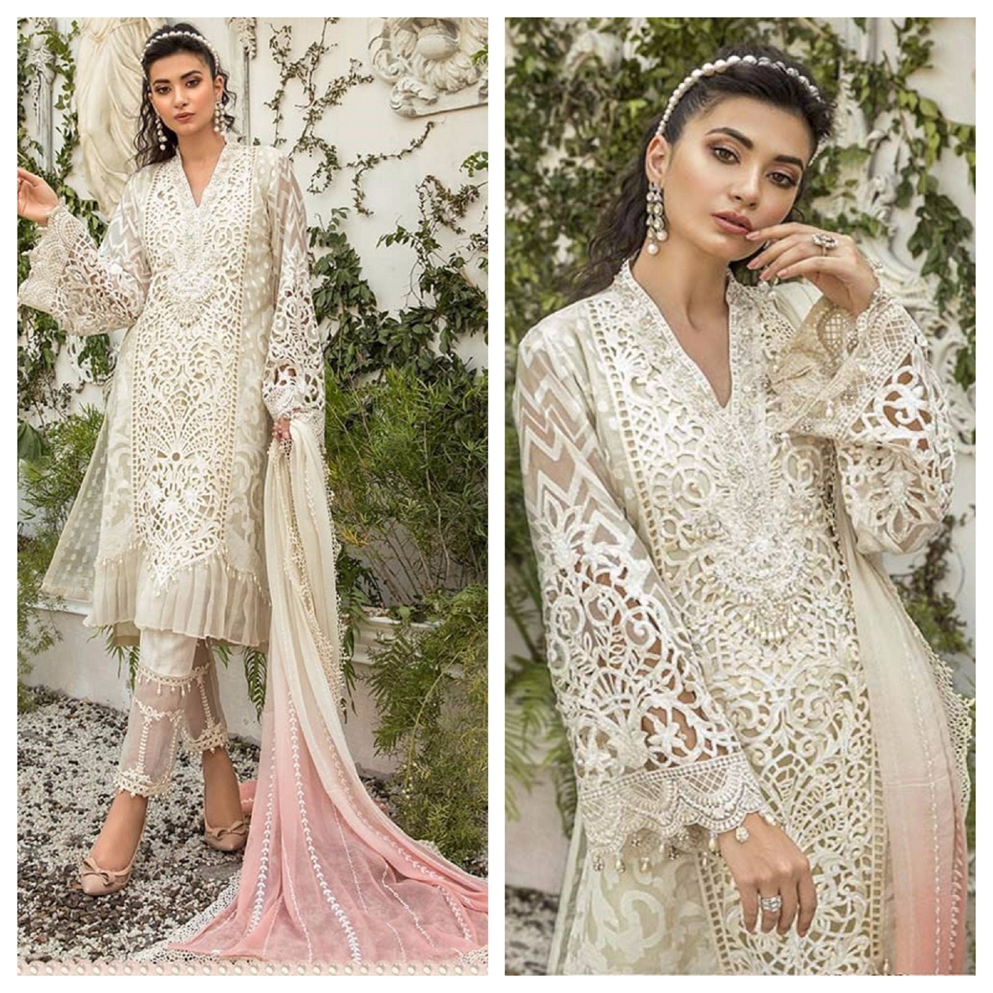 off white pakistani dress