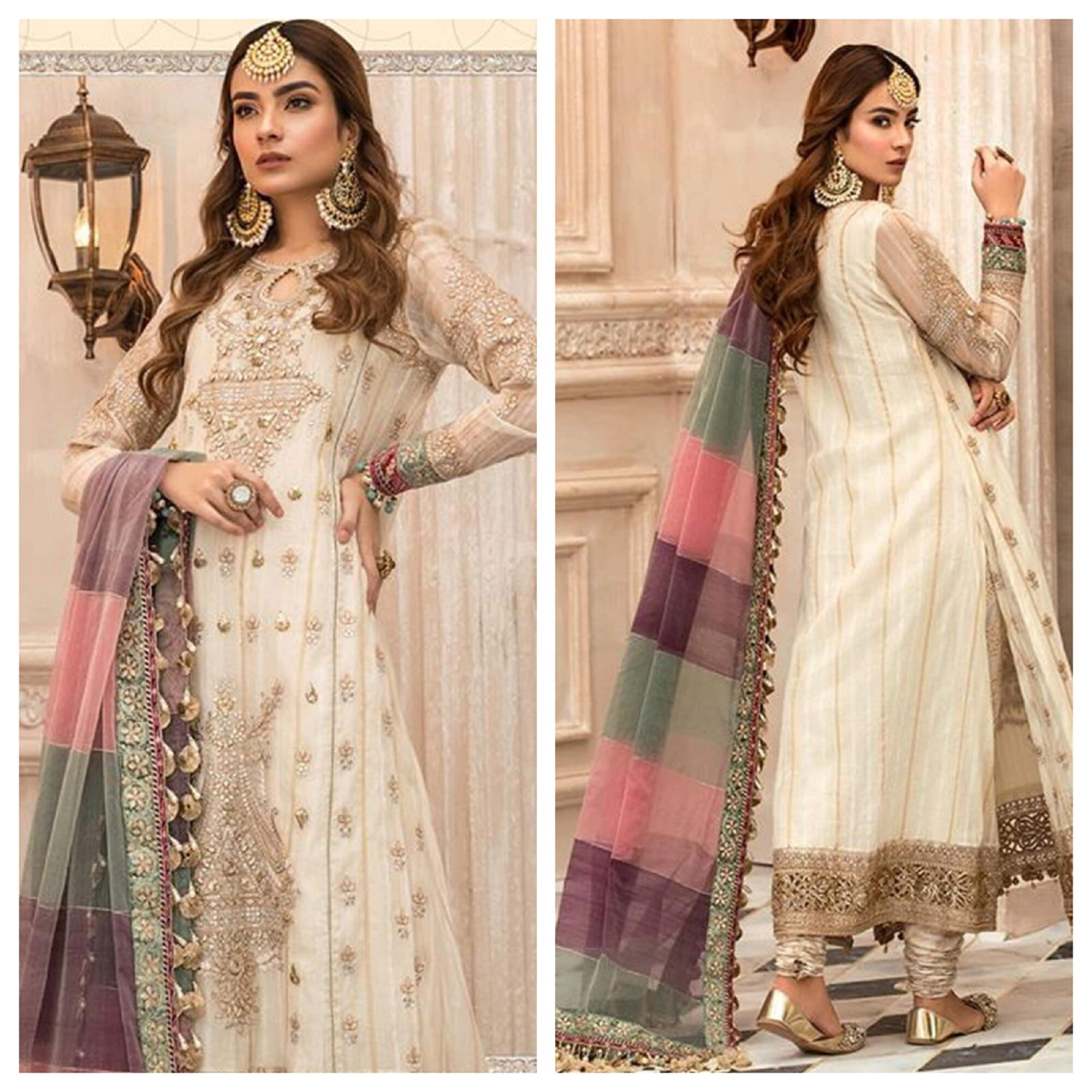 Pakistani wedding dresses party dresses off white Etsy
