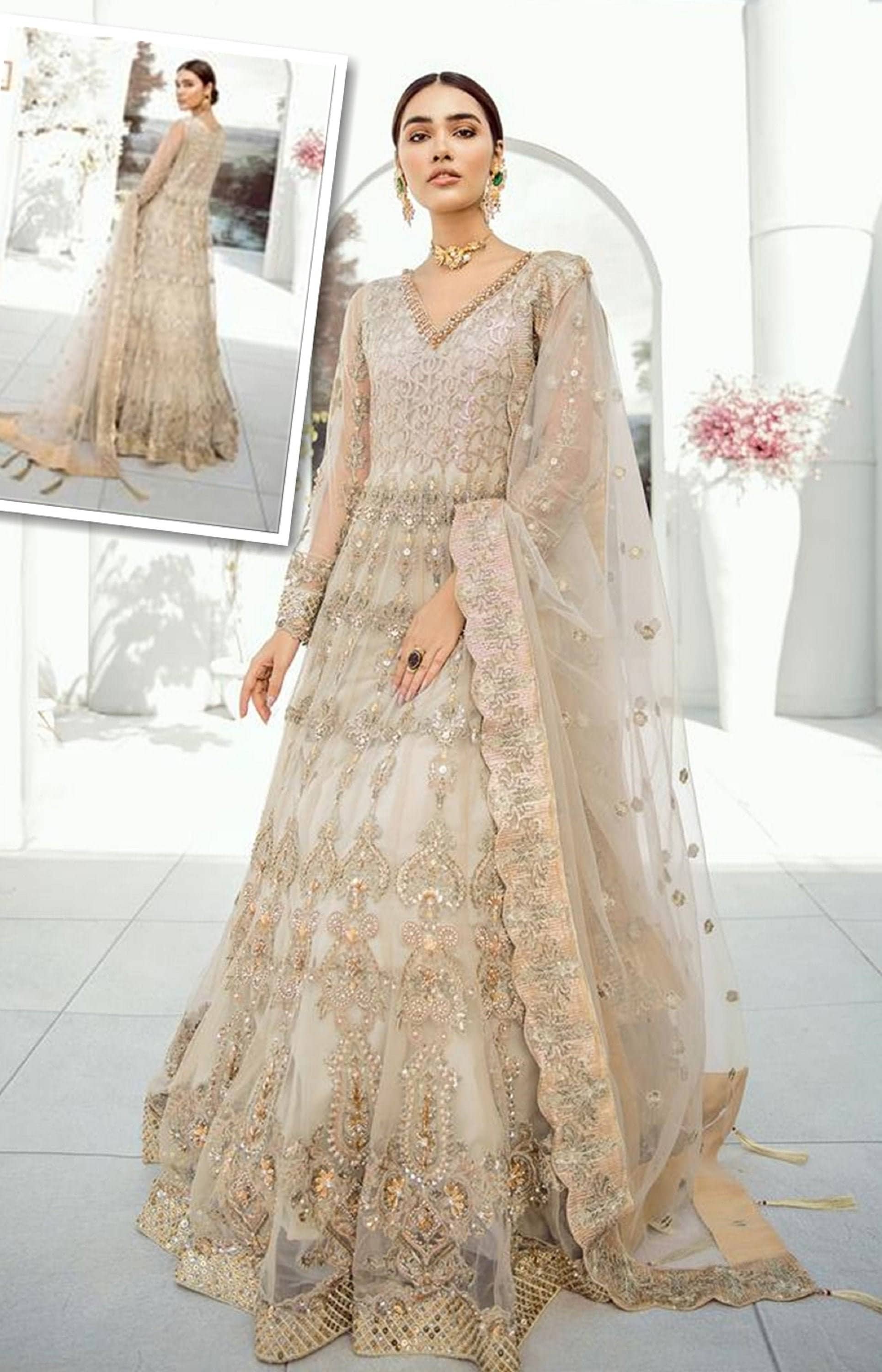 Pakistani bridal wedding dress Long maxi dress made to order Etsy